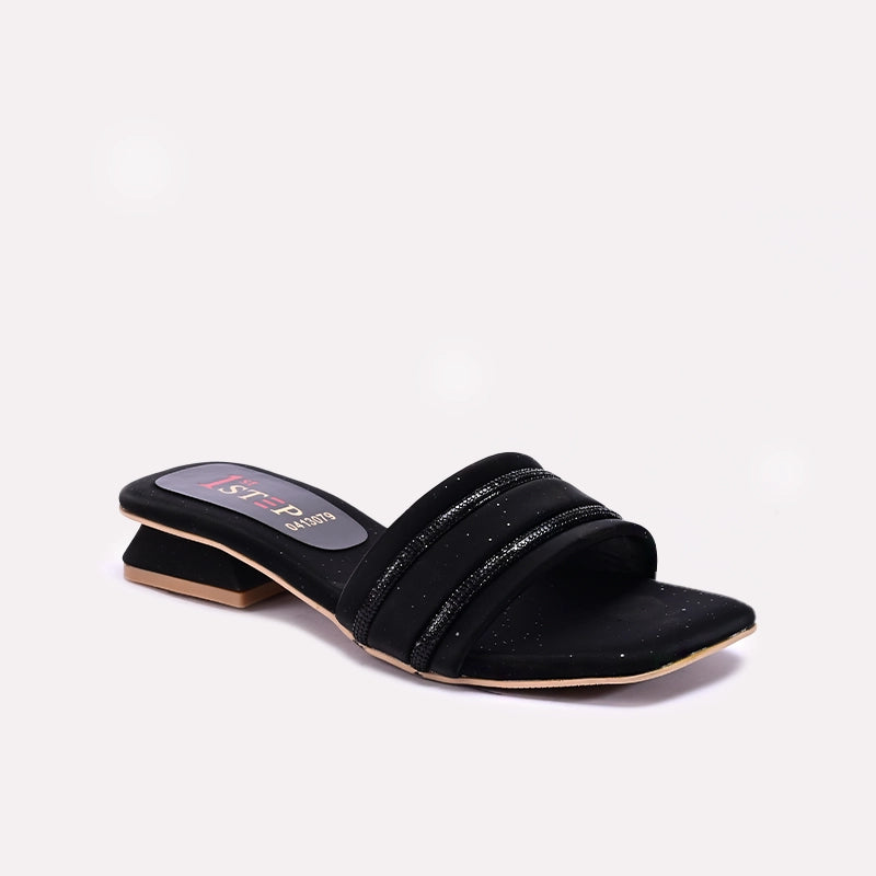 Black Fancy Slippers