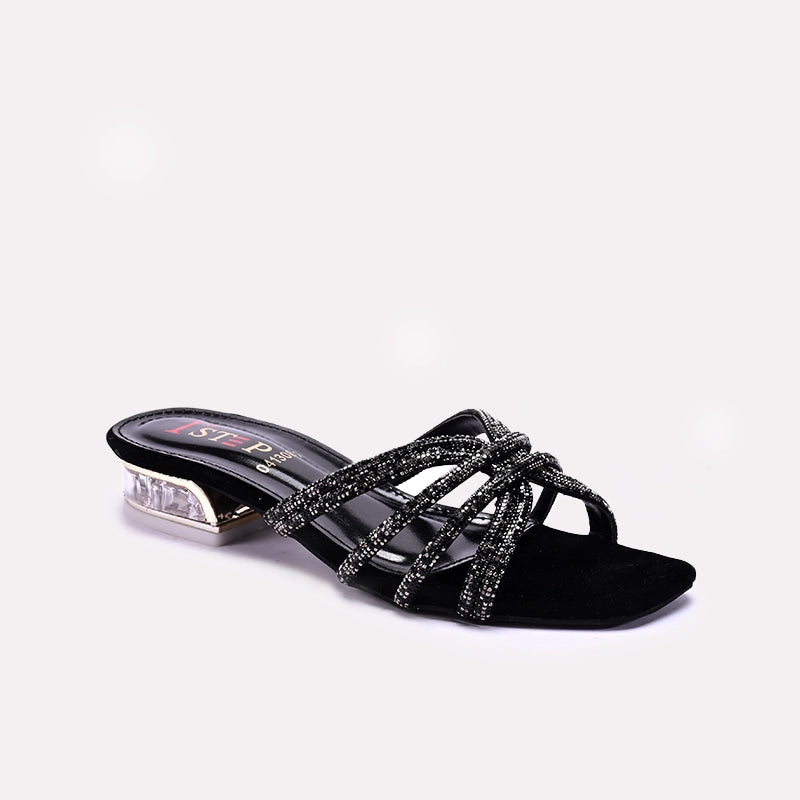 Black Fancy Slippers