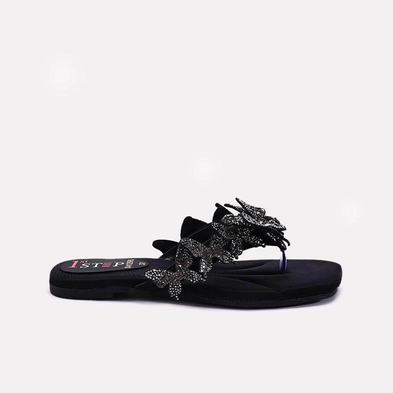 Black Fancy Slippers