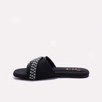 Black Flat Fancy Slippers for Women