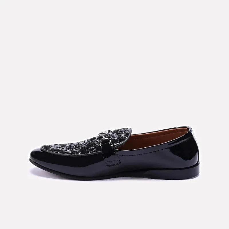 mens black formal glossy shoes
