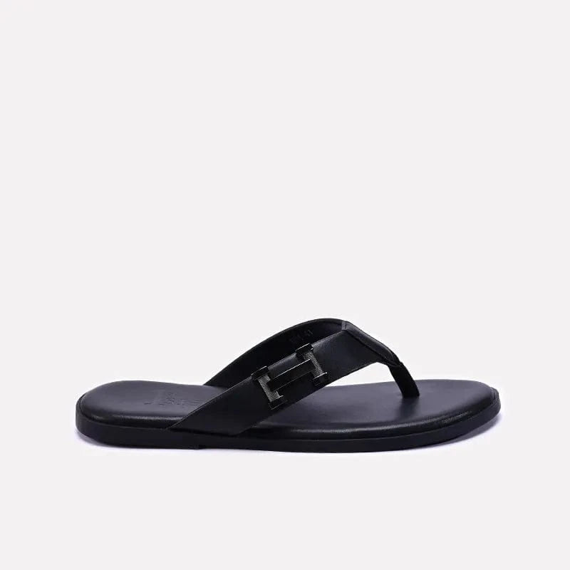 mens black hermes flip flops