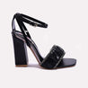 Womens Black High Heel Fancy Sandals