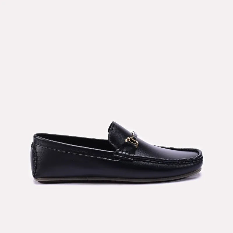 Mens Black Horsebit Loafers