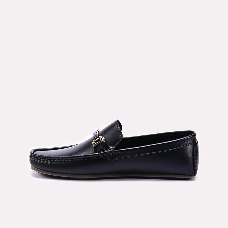 Black Horsebit Loafers for Men