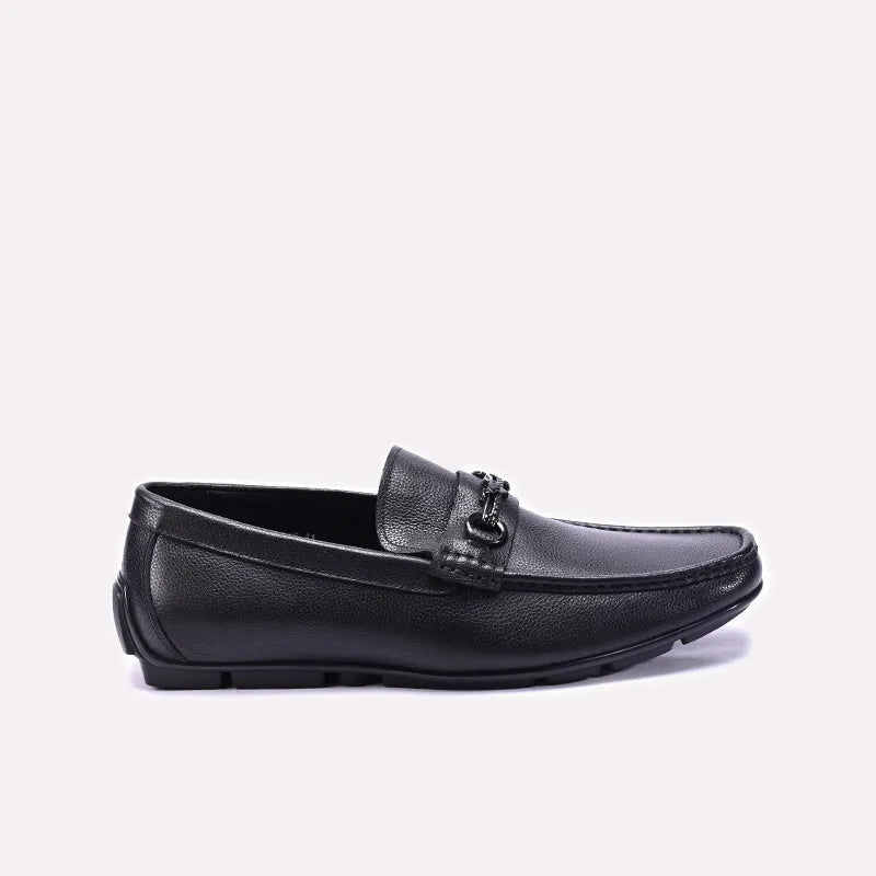 Mens Black Horsebit Loafers