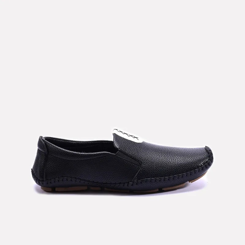 Black Leather Loafers Men 0130956