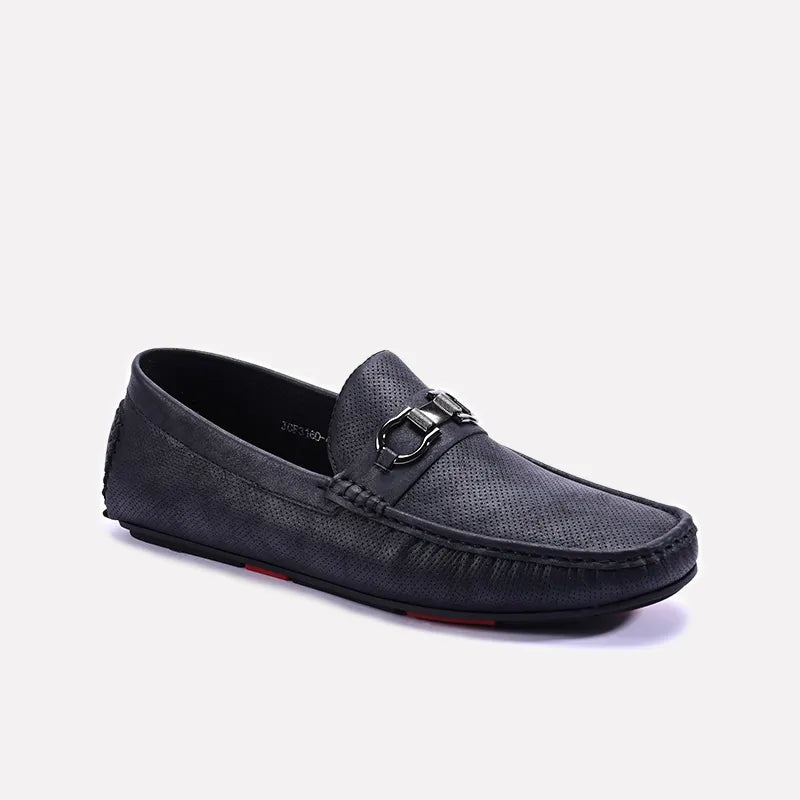 Black Perforated Horsebit Loafers 0130947