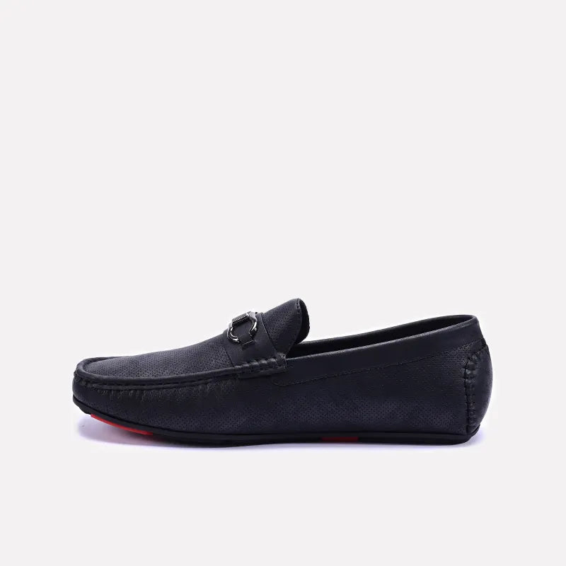 Black Perforated Horsebit Loafers 0130947
