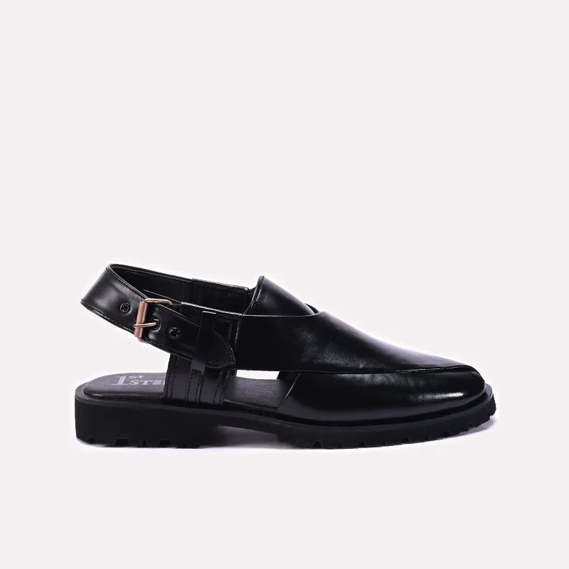 Mens Black Peshawari Chappal