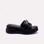 Womens Black Platform Slippers