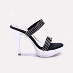 Womens Black Pointed Heel Fancy Sandals