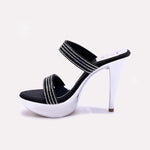 Black Pointed Heel Fancy Sandals for Women