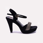 Black Pointed Heel Sandals 0421452