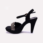Black Pointed Heel Sandals 0421452
