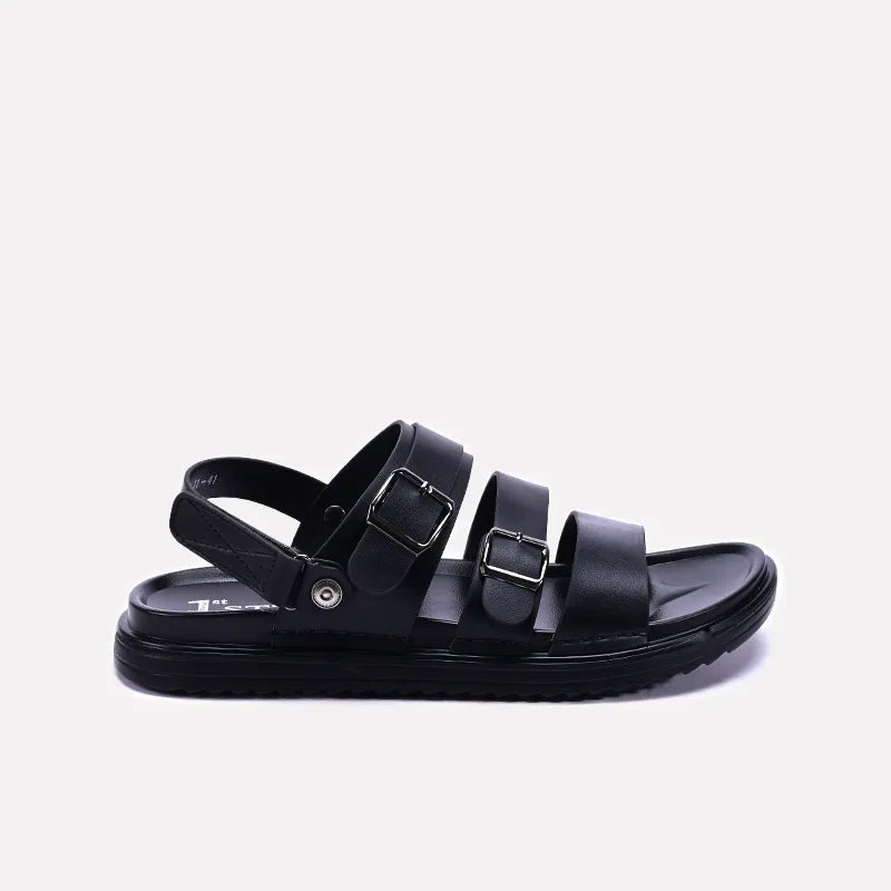 Black Soft Buckle Sandals For Men 0141014