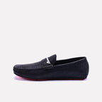 Black Textured Loafers Men 0130937