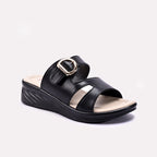 Black Womens Wedge Slippers