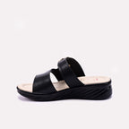Black Wedge Slippers for Women