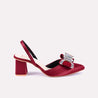 blossom women maroon fancy heel pumps