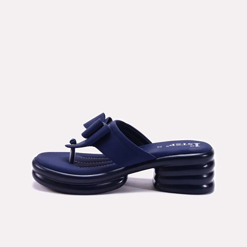 Blue Chunky Casual Slippers for Women 0413181