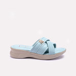 Womens Blue Comfy Casual Slippers