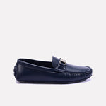 Blue Perforated Buckle Loafers 0130951