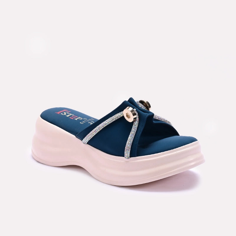 Blue Platform Fancy Slippers 0413162