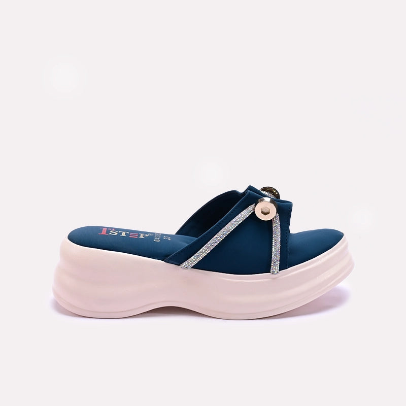 Blue Platform Fancy Slippers 0413162