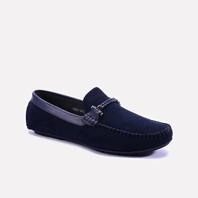 Blue Velvet Loafers Men 0130789