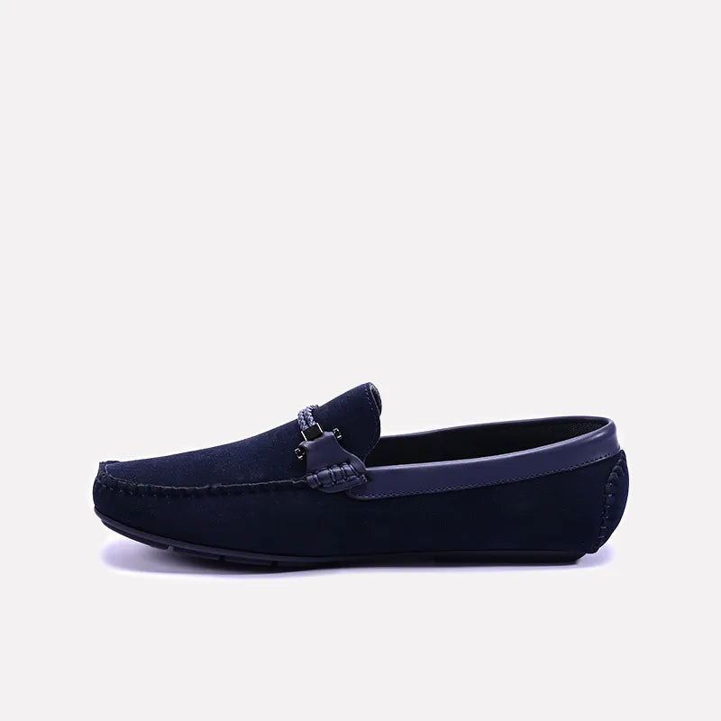 Blue Velvet Loafers Men 0130789