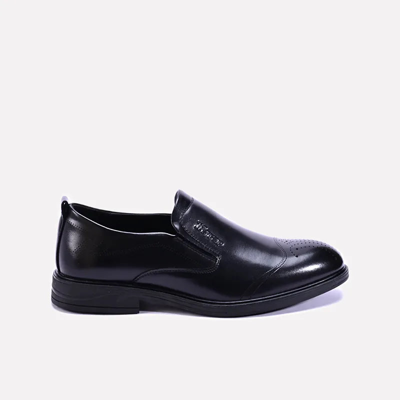bramley mens black slip on formal shoes