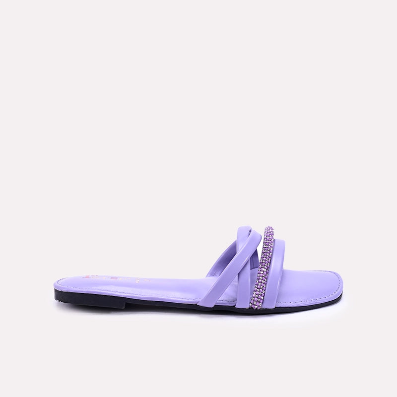 brampton womens purple fancy flat slippers