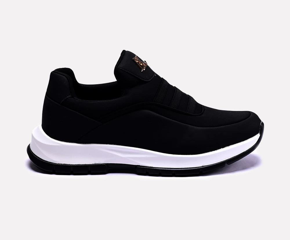 brent mens black slip on sneakers