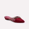 briella maroon fancy mules