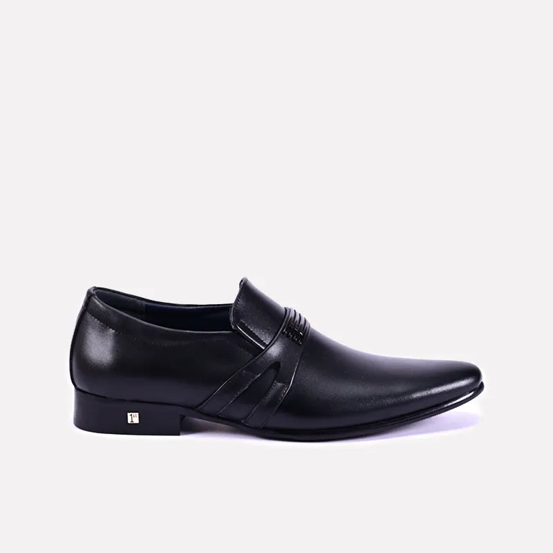 bristol men black loafer dress shoes