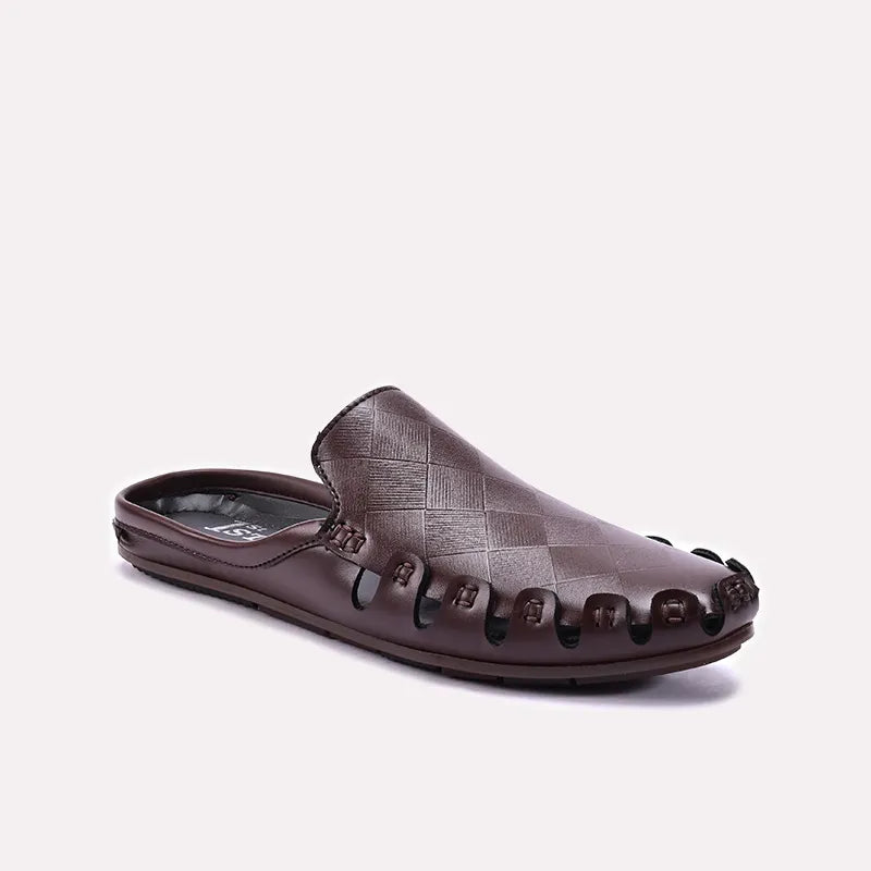 Brown Back Open Loafers