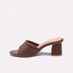 Brown Block Heel Casual Slippers for Women