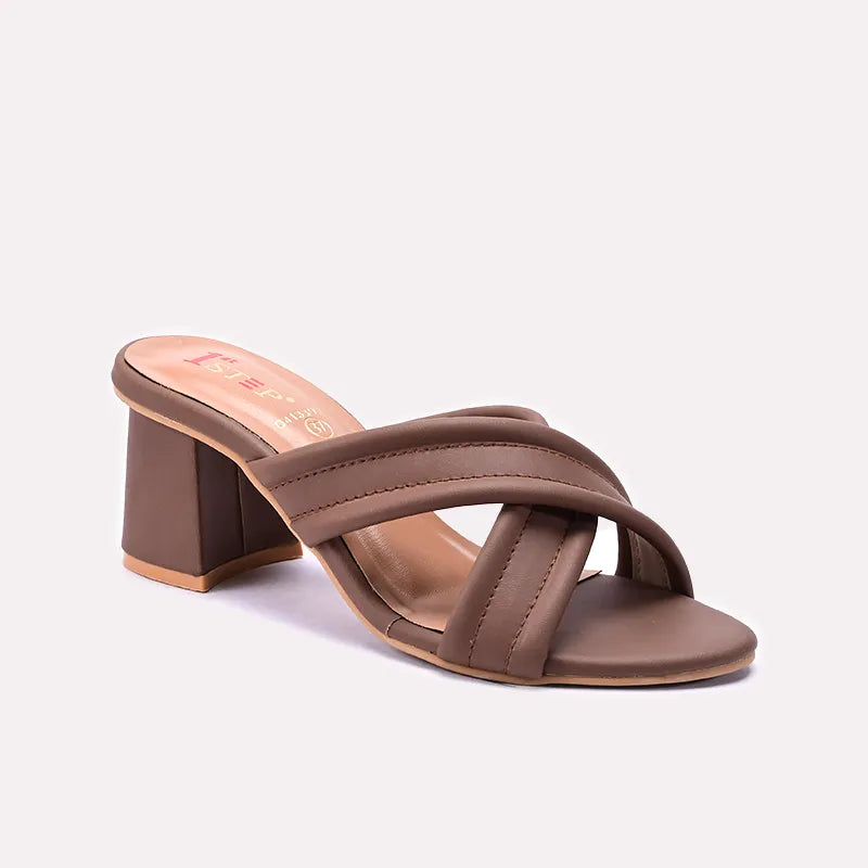 Brown Casual Heel Slippers 0413390