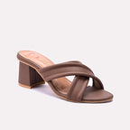 Brown Casual Heel Slippers 0413390