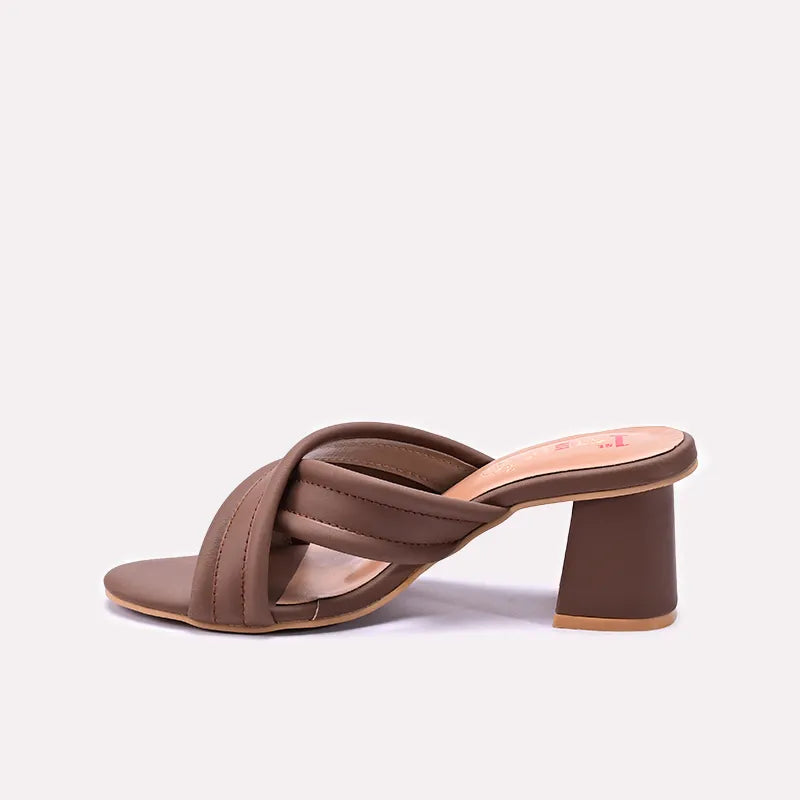 Brown Casual Heel Slippers 0413390