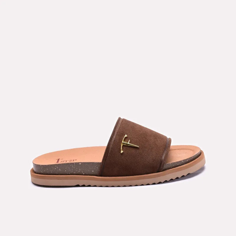 Mens Brown Casual Slippers