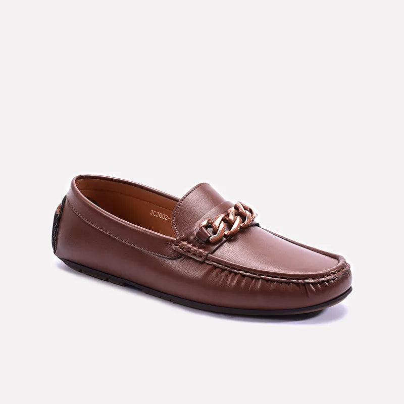 Brown Chain Loafers For Men 0130950
