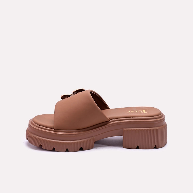 Brown Chunky Casual Slippers 0413198