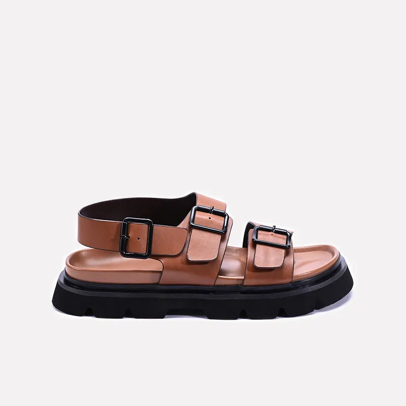 Brown Chunky Soft Sole Sandals For Men 0141168