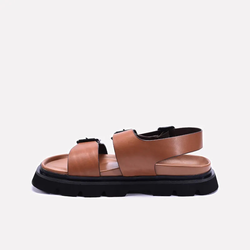 Brown Chunky Soft Sole Sandals For Men 0141168
