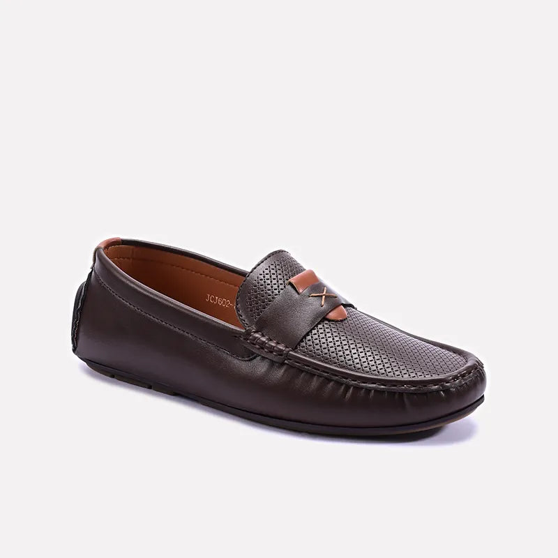 Brown Classic Loafers Men 0130948