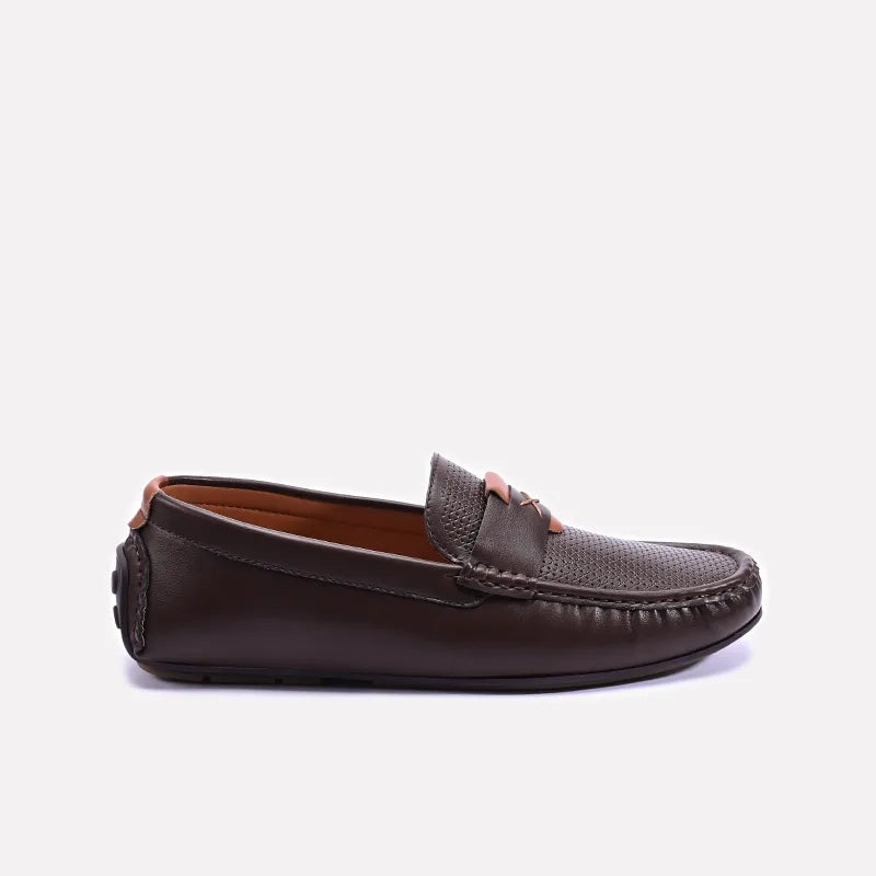 Brown Classic Loafers Men 0130948