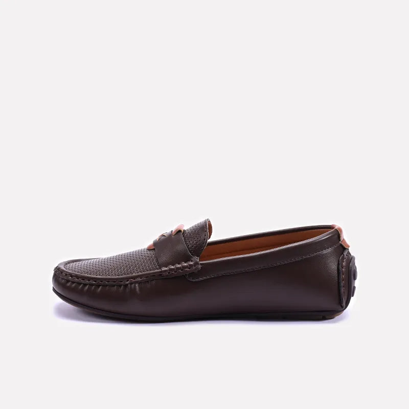Brown Classic Loafers Men 0130948