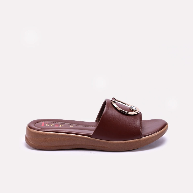Womens Brown Comfy Casual Slippers